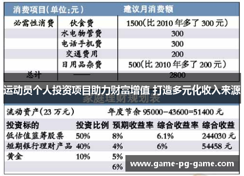 运动员个人投资项目助力财富增值 打造多元化收入来源